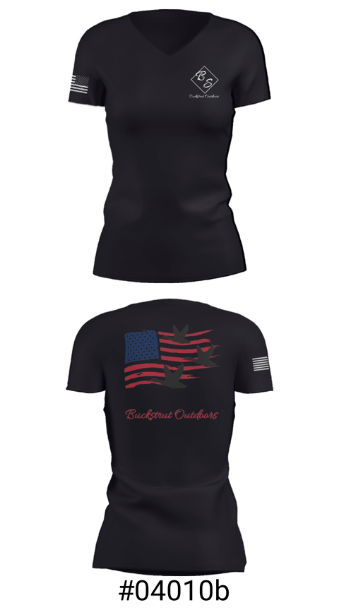 Women's Short Sleeve Vneck Shirt, Buckstrut OutdoorsBuckstrut Outdoors, , Teamtime, Team time, sublimation, custom sports apparel, team uniforms, spirit wear, spiritwear, sports uniforms, custom shirts, team store, custom team store, fundraiser sports, apparel fundraiser