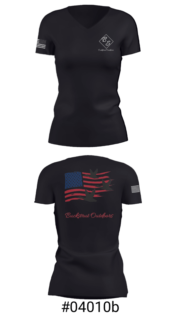 Women's Short Sleeve Vneck Shirt, Buckstrut OutdoorsBuckstrut Outdoors, , Teamtime, Team time, sublimation, custom sports apparel, team uniforms, spirit wear, spiritwear, sports uniforms, custom shirts, team store, custom team store, fundraiser sports, apparel fundraiser