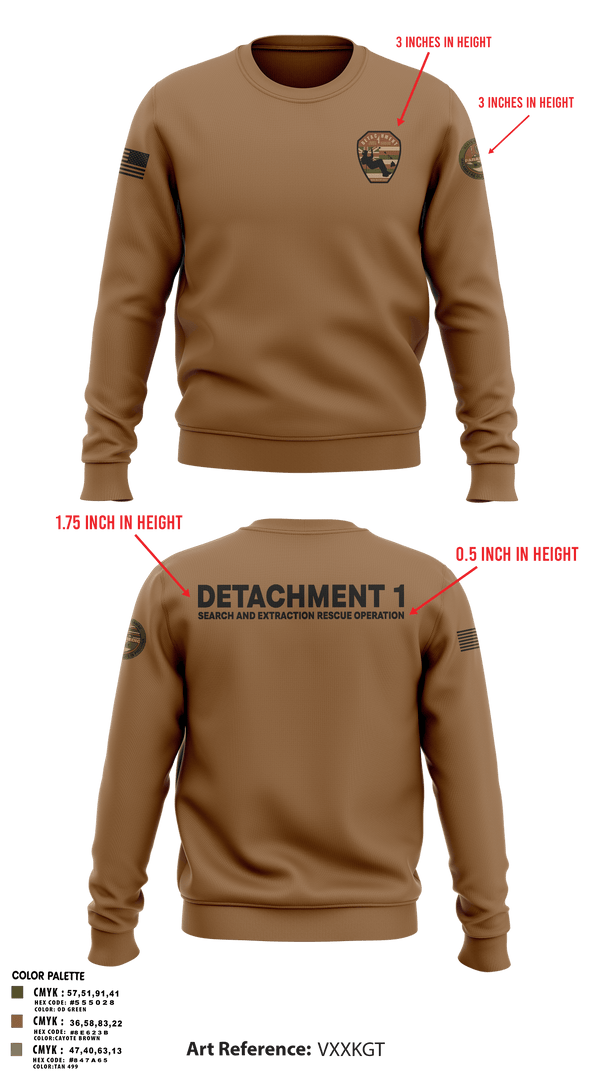 Crew Neck Sweatshirt, Detachment 1, Air Force, Teamtime, Team time, sublimation, custom sports apparel, team uniforms, spirit wear, spiritwear, sports uniforms, custom shirts, team store, custom team store, fundraiser sports, apparel fundraiser