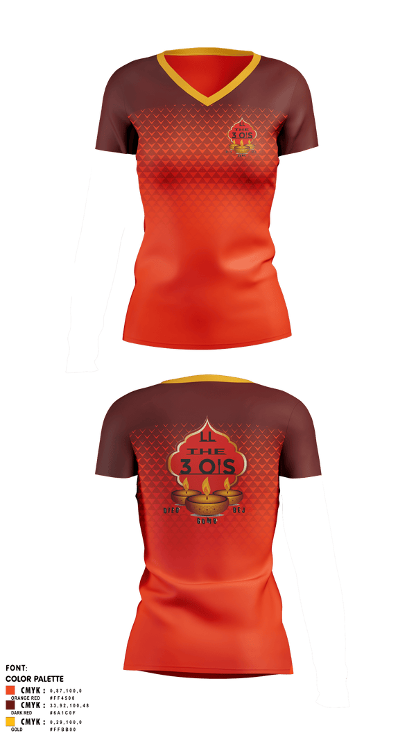 Womens Short Sleeve Vneck Shirt, 3 O's, , Teamtime, Team time, sublimation, custom sports apparel, team uniforms, spirit wear, spiritwear, sports uniforms, custom shirts, team store, custom team store, fundraiser sports, apparel fundraiser