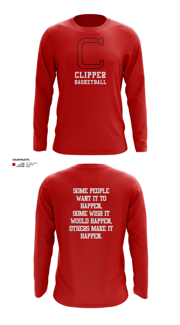 Long Sleeve Performance Shirt, Columbiana High School Basketball, Men's Basketball, Teamtime, Team time, sublimation, custom sports apparel, team uniforms, spirit wear, spiritwear, sports uniforms, custom shirts, team store, custom team store, fundraiser sports, apparel fundraiser