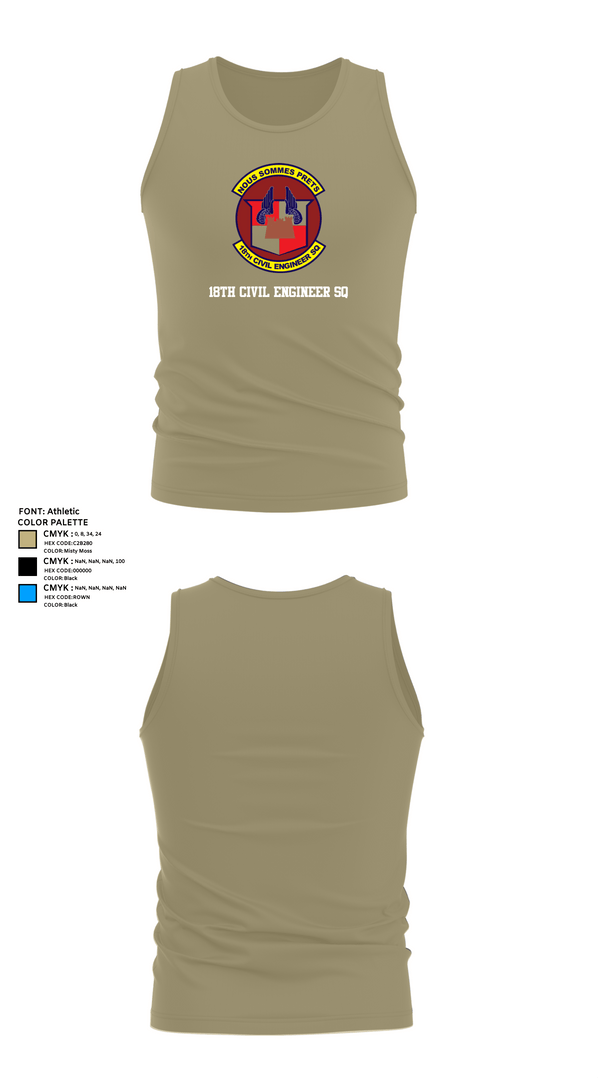 Tank Top, 18th Civil Engineer Sq, Air Force, Teamtime, Team time, sublimation, custom sports apparel, team uniforms, spirit wear, spiritwear, sports uniforms, custom shirts, team store, custom team store, fundraiser sports, apparel fundraiser
