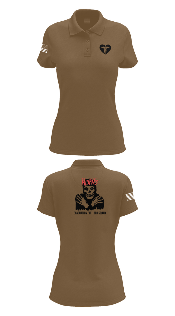 Womens Short Sleeve Performance Polo, 3rd squad, Army, Teamtime, Team time, sublimation, custom sports apparel, team uniforms, spirit wear, spiritwear, sports uniforms, custom shirts, team store, custom team store, fundraiser sports, apparel fundraiser