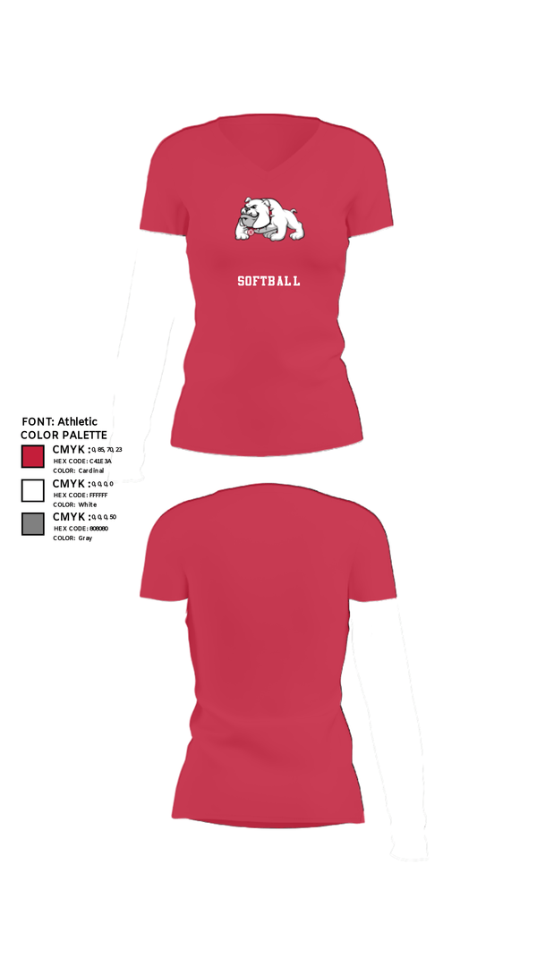 Women's Short Sleeve Vneck Shirt, Holmes Community College Softball, Softball, Teamtime, Team time, sublimation, custom sports apparel, team uniforms, spirit wear, spiritwear, sports uniforms, custom shirts, team store, custom team store, fundraiser sports, apparel fundraiser