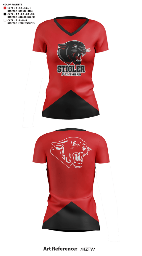 Womens Short Sleeve Vneck Shirt, Stigler Middle School Cheer, Cheer, Teamtime, Team time, sublimation, custom sports apparel, team uniforms, spirit wear, spiritwear, sports uniforms, custom shirts, team store, custom team store, fundraiser sports, apparel fundraiser