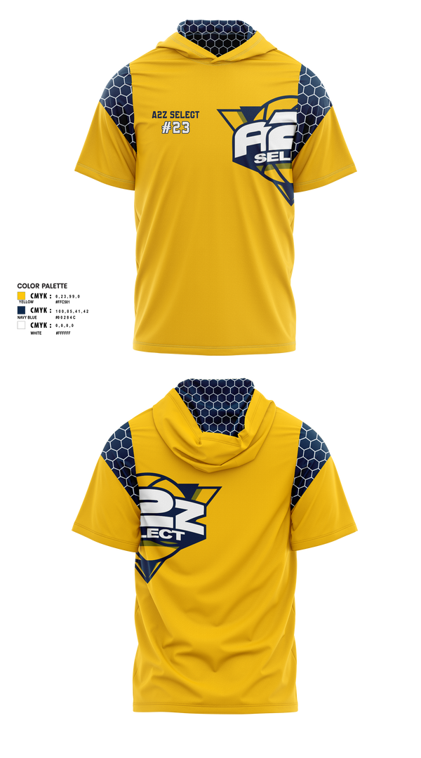 Short Sleeve Performance Shirt with hood, A2Z Select, Men's Basketball, Teamtime, Team time, sublimation, custom sports apparel, team uniforms, spirit wear, spiritwear, sports uniforms, custom shirts, team store, custom team store, fundraiser sports, apparel fundraiser