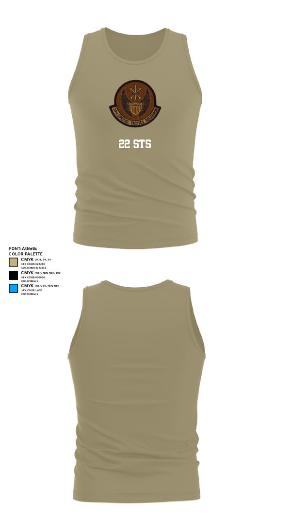 Tank Top, 22 STS, Air Force, Teamtime, Team time, sublimation, custom sports apparel, team uniforms, spirit wear, spiritwear, sports uniforms, custom shirts, team store, custom team store, fundraiser sports, apparel fundraiser
