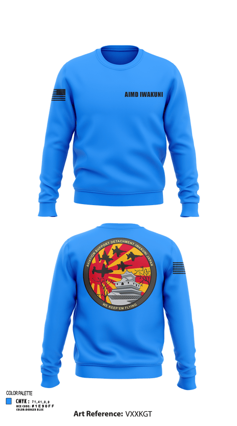 Crew Neck Sweatshirt, AIMD Iwakuni, Navy, Teamtime, Team time, sublimation, custom sports apparel, team uniforms, spirit wear, spiritwear, sports uniforms, custom shirts, team store, custom team store, fundraiser sports, apparel fundraiser