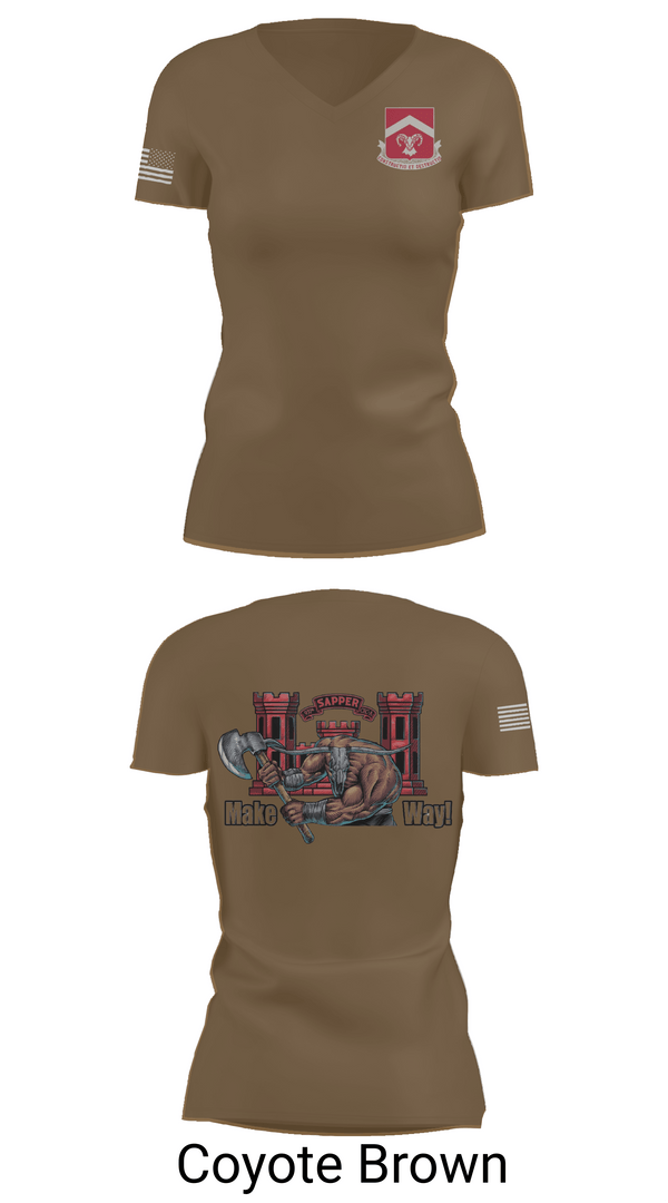 Womens Short Sleeve Vneck Shirt, 937th CEC-A, 40th BEB, Army, Teamtime, Team time, sublimation, custom sports apparel, team uniforms, spirit wear, spiritwear, sports uniforms, custom shirts, team store, custom team store, fundraiser sports, apparel fundraiser