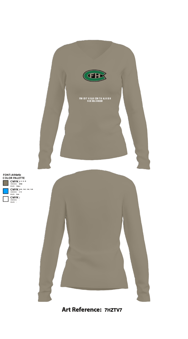 Womens Long Sleeve Vneck Shirt, Forest Hills Central High School Soccer, Women's Soccer, Teamtime, Team time, sublimation, custom sports apparel, team uniforms, spirit wear, spiritwear, sports uniforms, custom shirts, team store, custom team store, fundraiser sports, apparel fundraiser