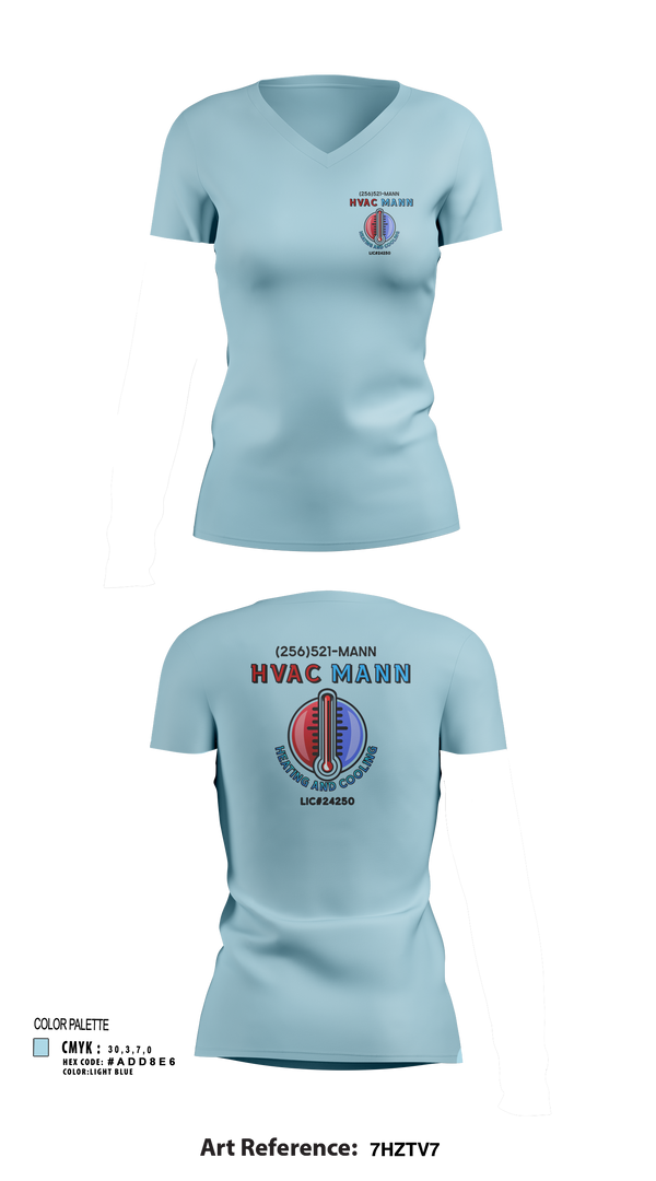 Womens Short Sleeve Vneck Shirt, Hvacmannllc, , Teamtime, Team time, sublimation, custom sports apparel, team uniforms, spirit wear, spiritwear, sports uniforms, custom shirts, team store, custom team store, fundraiser sports, apparel fundraiser