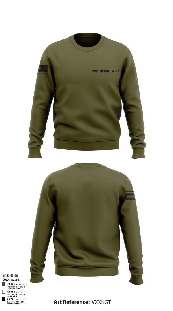 Crew Neck Sweatshirt, 91st missile wing, Air Force, Teamtime, Team time, sublimation, custom sports apparel, team uniforms, spirit wear, spiritwear, sports uniforms, custom shirts, team store, custom team store, fundraiser sports, apparel fundraiser