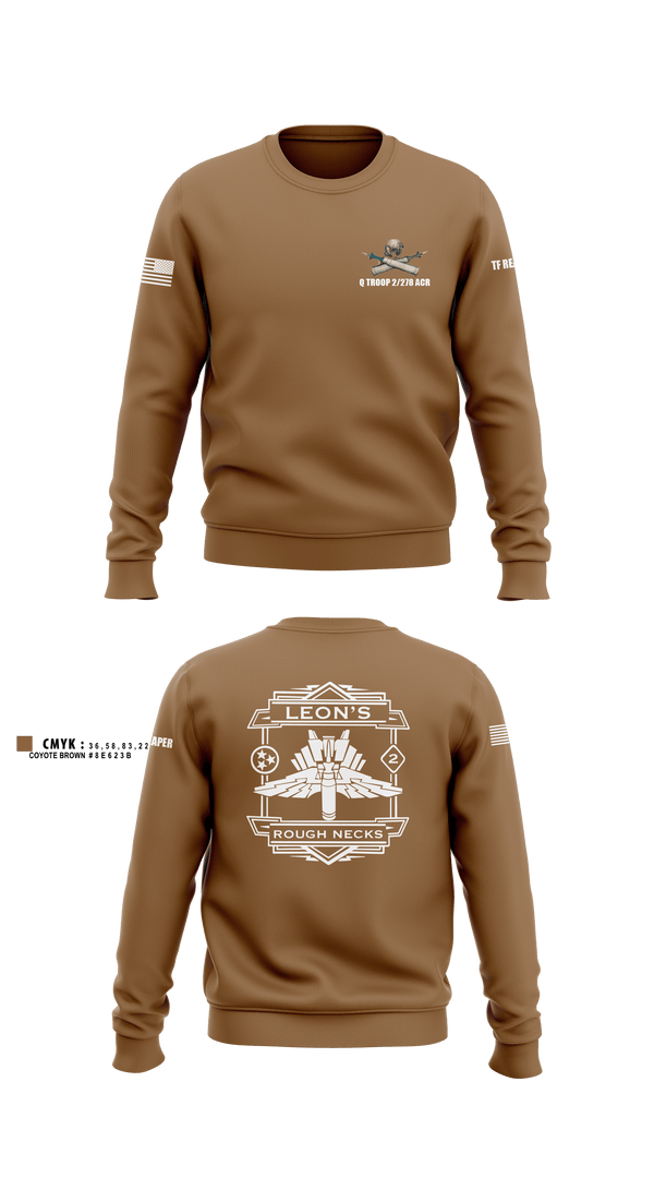 Crew Neck Sweatshirt, Q TROOP 2/278 ACR, National Guard, Teamtime, Team time, sublimation, custom sports apparel, team uniforms, spirit wear, spiritwear, sports uniforms, custom shirts, team store, custom team store, fundraiser sports, apparel fundraiser