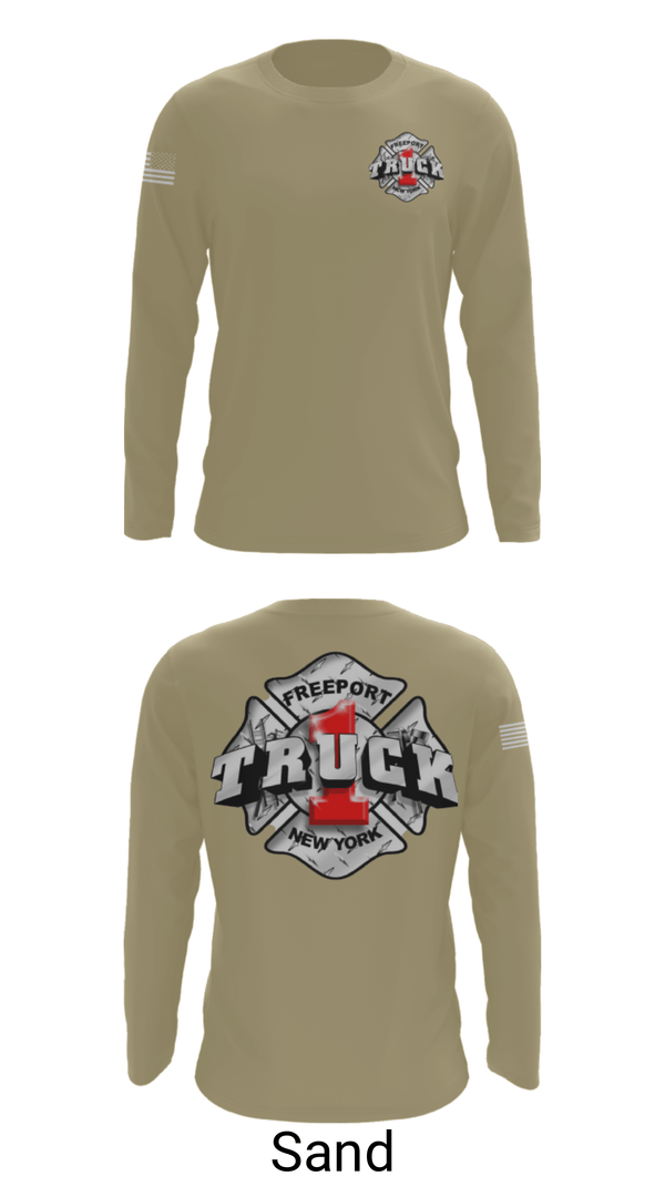 Long Sleeve Performance Shirt, Truck 1, Fire Department, Teamtime, Team time, sublimation, custom sports apparel, team uniforms, spirit wear, spiritwear, sports uniforms, custom shirts, team store, custom team store, fundraiser sports, apparel fundraiser