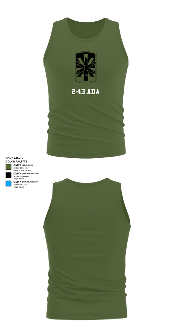 Tank Top, 2/43 ADA, Army, Teamtime, Team time, sublimation, custom sports apparel, team uniforms, spirit wear, spiritwear, sports uniforms, custom shirts, team store, custom team store, fundraiser sports, apparel fundraiser