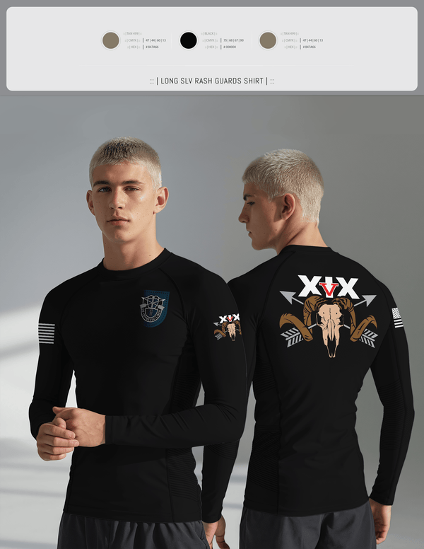 Long Sleeve Rash Guard Shirt, 5/19th SFG, National Guard, Teamtime, Team time, sublimation, custom sports apparel, team uniforms, spirit wear, spiritwear, sports uniforms, custom shirts, team store, custom team store, fundraiser sports, apparel fundraiser