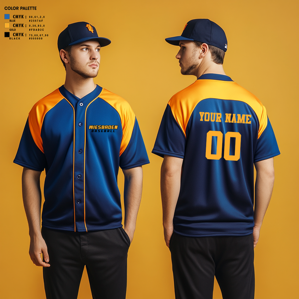Full Button Baseball Jersey, Wiesbaden, Baseball, Teamtime, Team time, sublimation, custom sports apparel, team uniforms, spirit wear, spiritwear, sports uniforms, custom shirts, team store, custom team store, fundraiser sports, apparel fundraiser