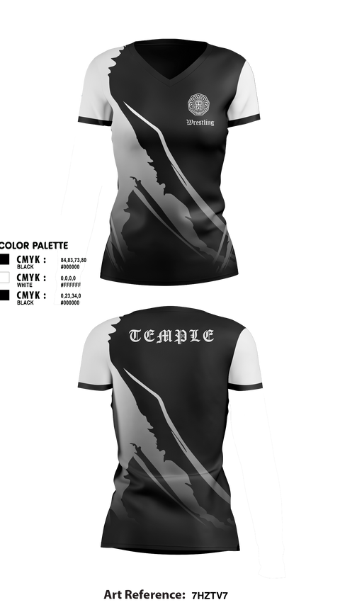 Womens Short Sleeve Vneck Shirt, Temple Wrestling Club, Wrestling, Teamtime, Team time, sublimation, custom sports apparel, team uniforms, spirit wear, spiritwear, sports uniforms, custom shirts, team store, custom team store, fundraiser sports, apparel fundraiser