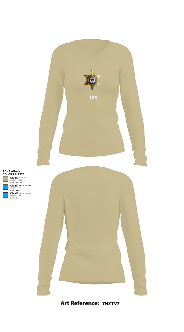 Women's Long Sleeve Vneck Shirt, ICE, , Teamtime, Team time, sublimation, custom sports apparel, team uniforms, spirit wear, spiritwear, sports uniforms, custom shirts, team store, custom team store, fundraiser sports, apparel fundraiser