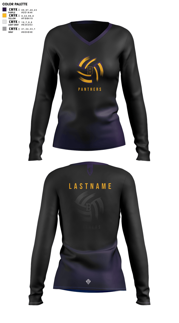 Womens Long Sleeve Vneck Shirt, Hulstrom Middle SchoolTeam Fishman, Spirit Store, Teamtime, Team time, sublimation, custom sports apparel, team uniforms, spirit wear, spiritwear, sports uniforms, custom shirts, team store, custom team store, fundraiser sports, apparel fundraiser