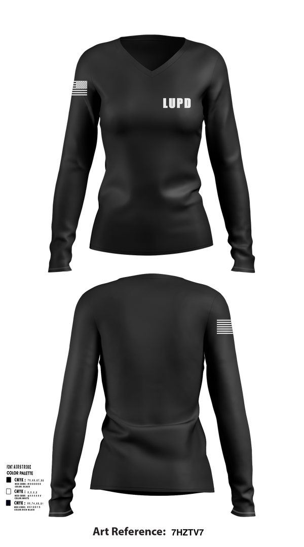 Womens Long Sleeve Vneck Shirt, LUPD, Police, Teamtime, Team time, sublimation, custom sports apparel, team uniforms, spirit wear, spiritwear, sports uniforms, custom shirts, team store, custom team store, fundraiser sports, apparel fundraiser
