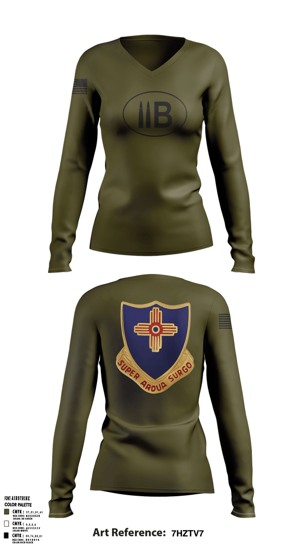 Women's Long Sleeve Vneck Shirt, 410th regiment, Army, Teamtime, Team time, sublimation, custom sports apparel, team uniforms, spirit wear, spiritwear, sports uniforms, custom shirts, team store, custom team store, fundraiser sports, apparel fundraiser