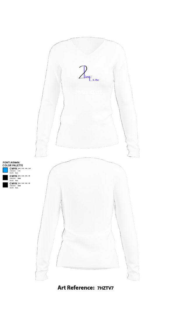 Women's Long Sleeve Vneck Shirt, 2time elite, Women's Basketball, Teamtime, Team time, sublimation, custom sports apparel, team uniforms, spirit wear, spiritwear, sports uniforms, custom shirts, team store, custom team store, fundraiser sports, apparel fundraiser