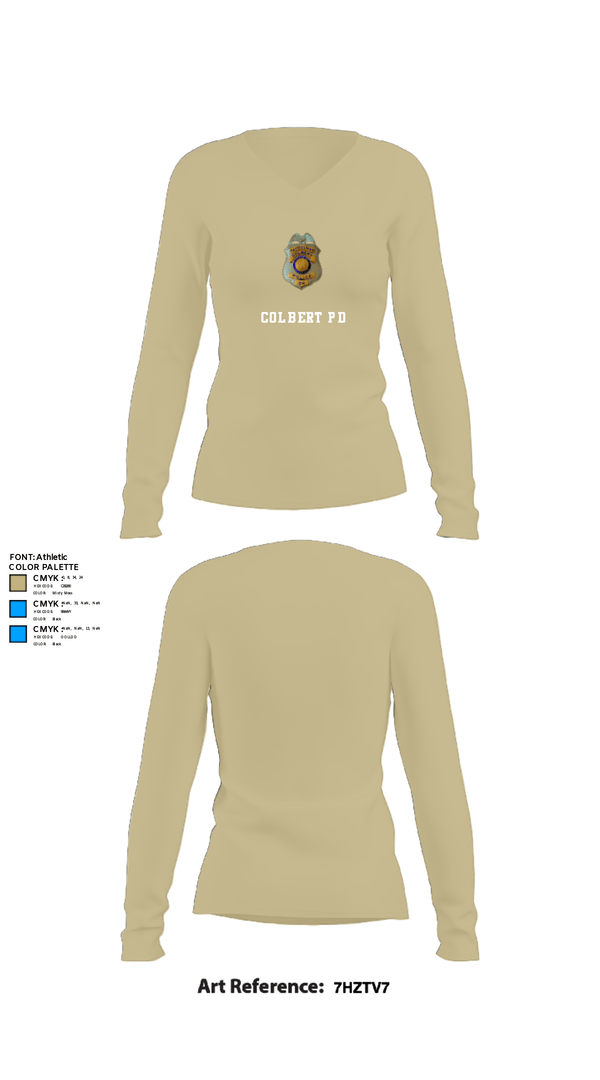Women's Long Sleeve Vneck Shirt, Colbert PD, Police, Teamtime, Team time, sublimation, custom sports apparel, team uniforms, spirit wear, spiritwear, sports uniforms, custom shirts, team store, custom team store, fundraiser sports, apparel fundraiser