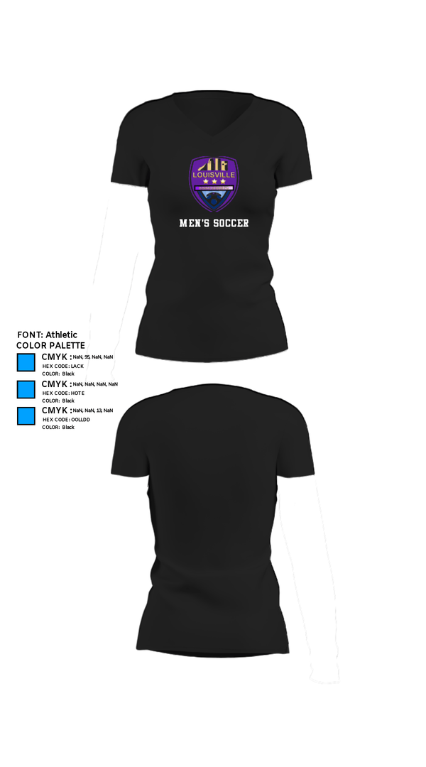 Women's Short Sleeve Vneck Shirt, Louisville Rising Star, Men's Soccer, Teamtime, Team time, sublimation, custom sports apparel, team uniforms, spirit wear, spiritwear, sports uniforms, custom shirts, team store, custom team store, fundraiser sports, apparel fundraiser