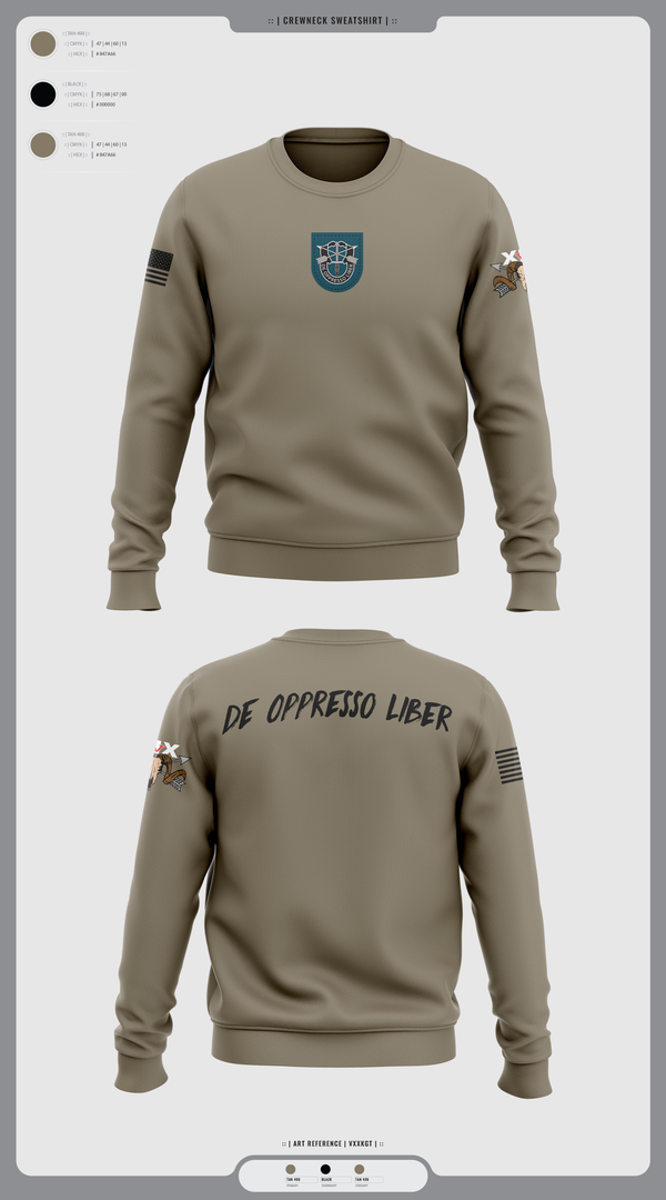 Crew Neck Sweatshirt, 5/19th SFG, National Guard, Teamtime, Team time, sublimation, custom sports apparel, team uniforms, spirit wear, spiritwear, sports uniforms, custom shirts, team store, custom team store, fundraiser sports, apparel fundraiser