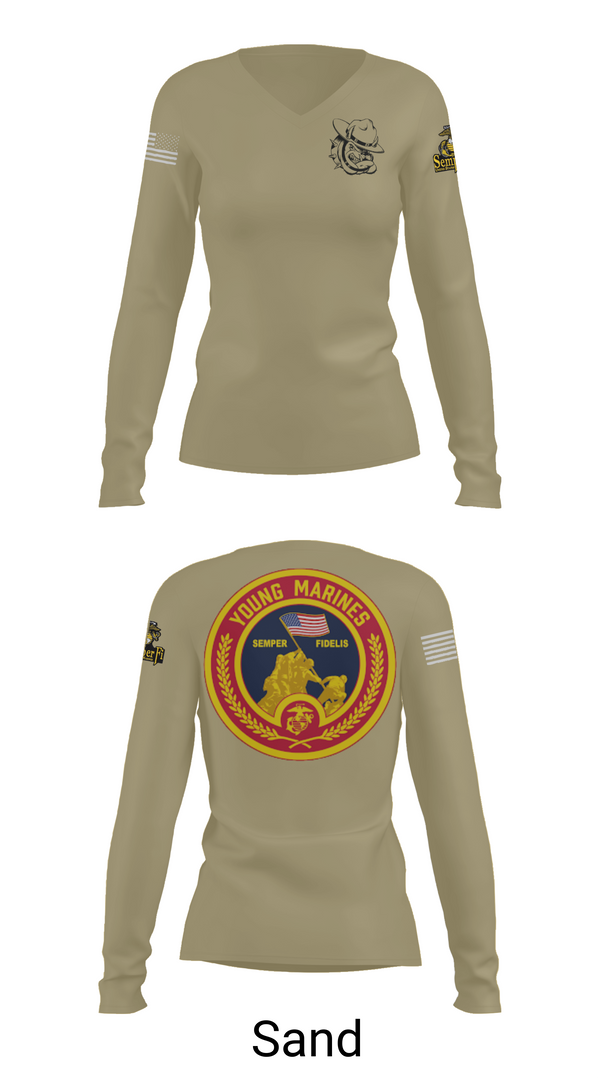 Womens Long Sleeve Vneck Shirt, Rogue Valley, Marines, Teamtime, Team time, sublimation, custom sports apparel, team uniforms, spirit wear, spiritwear, sports uniforms, custom shirts, team store, custom team store, fundraiser sports, apparel fundraiser