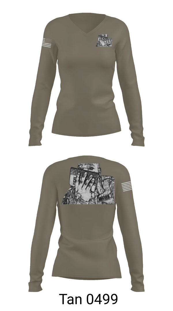 Womens Long Sleeve Vneck Shirt, 29th MP CO., Fire Department, Teamtime, Team time, sublimation, custom sports apparel, team uniforms, spirit wear, spiritwear, sports uniforms, custom shirts, team store, custom team store, fundraiser sports, apparel fundraiser