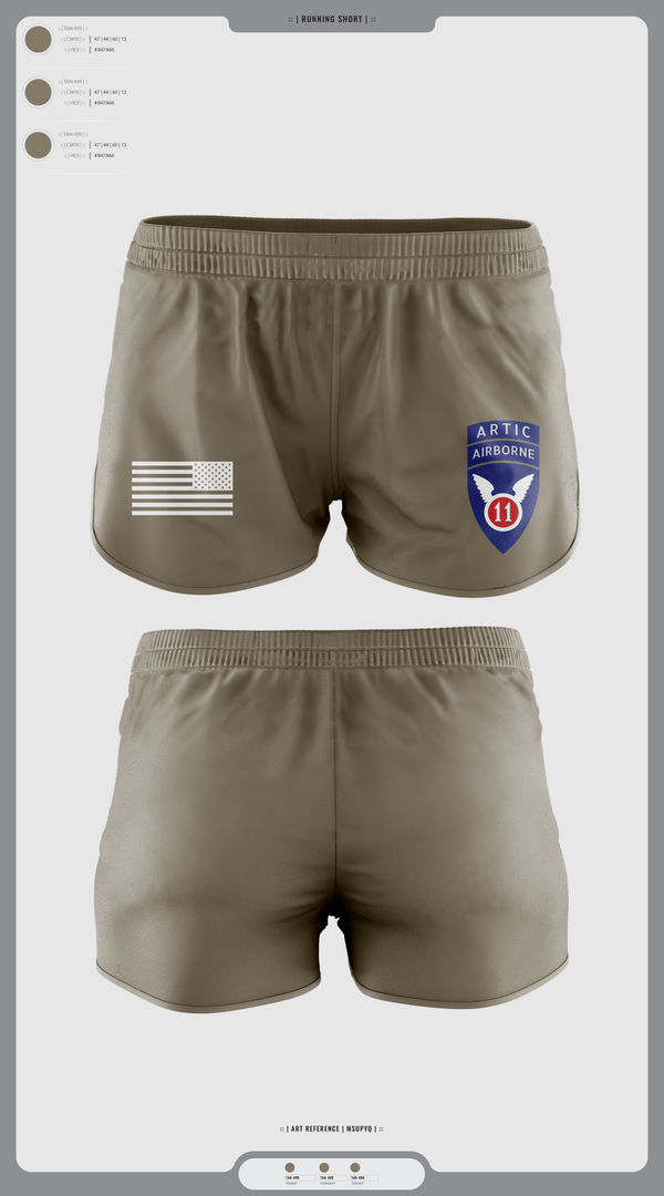 Womens Shorts, 1/11TH ABN DIV, Army, Teamtime, Team time, sublimation, custom sports apparel, team uniforms, spirit wear, spiritwear, sports uniforms, custom shirts, team store, custom team store, fundraiser sports, apparel fundraiser
