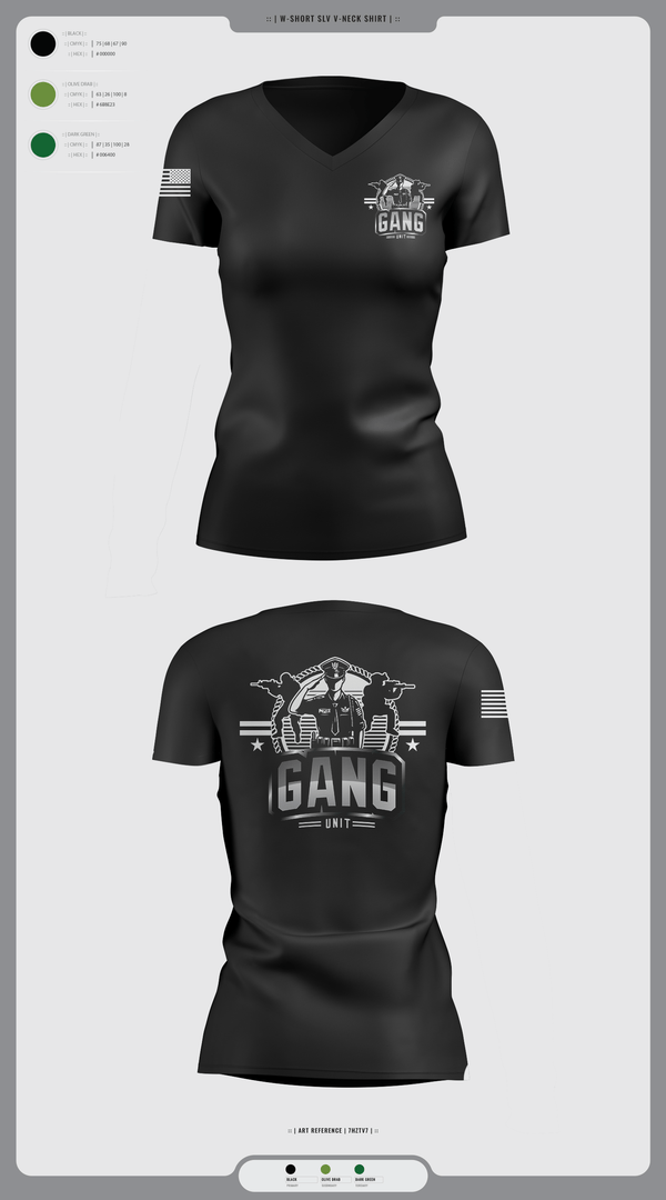 Womens Short Sleeve Vneck Shirt, Gang Unit, Police, Teamtime, Team time, sublimation, custom sports apparel, team uniforms, spirit wear, spiritwear, sports uniforms, custom shirts, team store, custom team store, fundraiser sports, apparel fundraiser
