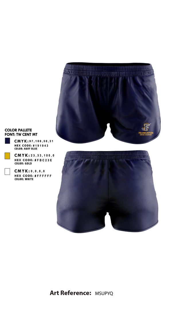 Womens Shorts, Franklinton High School Cross Country, Cross Country, Teamtime, Team time, sublimation, custom sports apparel, team uniforms, spirit wear, spiritwear, sports uniforms, custom shirts, team store, custom team store, fundraiser sports, apparel fundraiser