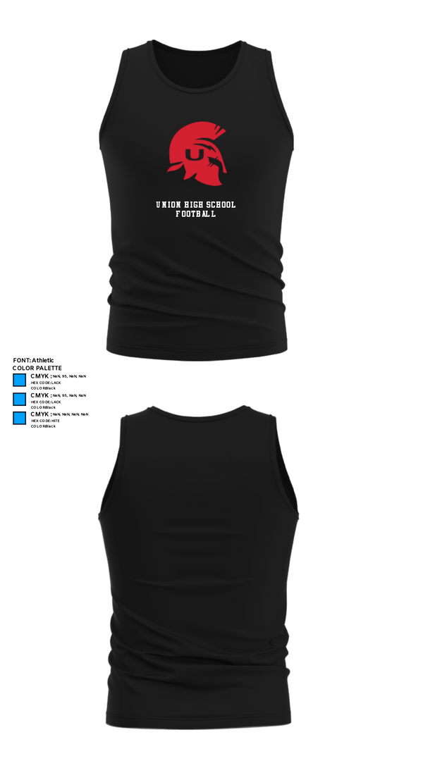 Tank Top, Union High School Football, Football, Teamtime, Team time, sublimation, custom sports apparel, team uniforms, spirit wear, spiritwear, sports uniforms, custom shirts, team store, custom team store, fundraiser sports, apparel fundraiser
