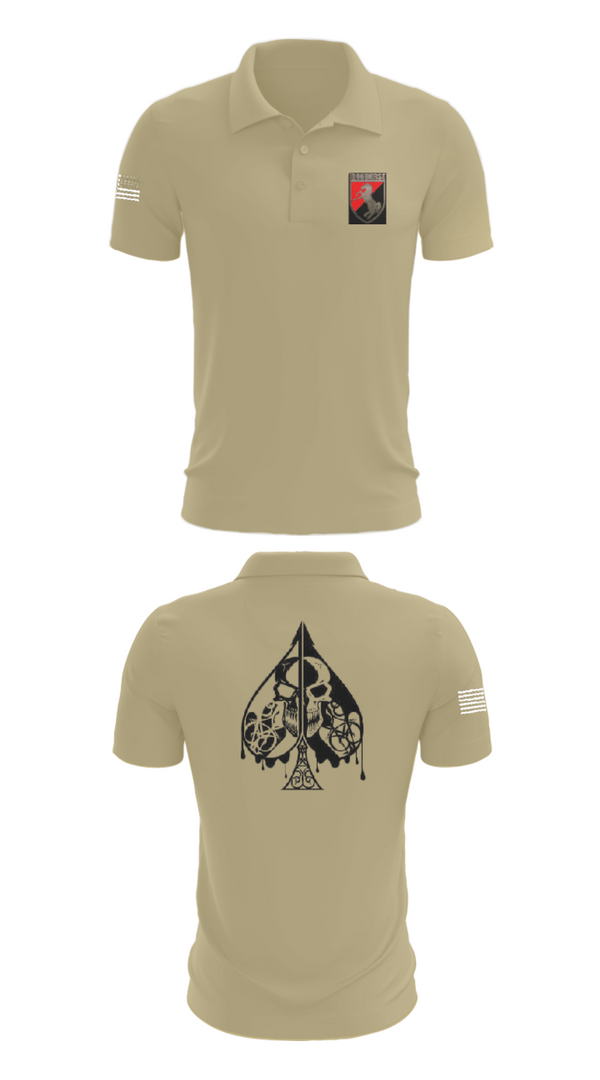 Short Sleeve Performance Polo, Dealer Company, 1/11 ACR, Army, Teamtime, Team time, sublimation, custom sports apparel, team uniforms, spirit wear, spiritwear, sports uniforms, custom shirts, team store, custom team store, fundraiser sports, apparel fundraiser
