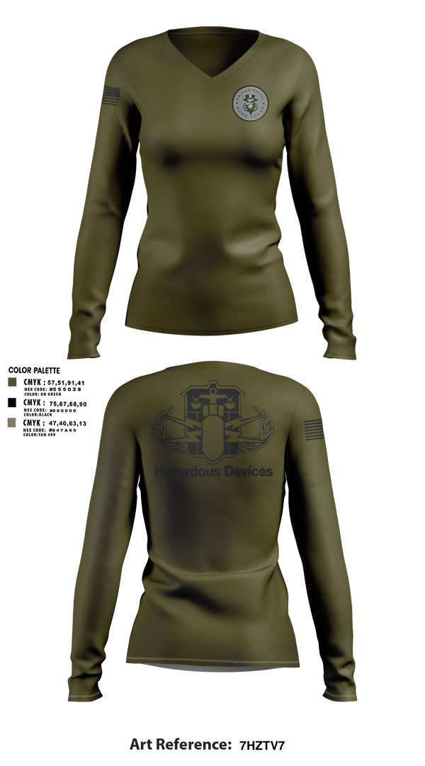 Womens Long Sleeve Vneck Shirt 1, Raleigh Police Bomb Squad, Police, Teamtime, Team time, sublimation, custom sports apparel, team uniforms, spirit wear, spiritwear, sports uniforms, custom shirts, team store, custom team store, fundraiser sports, apparel fundraiser