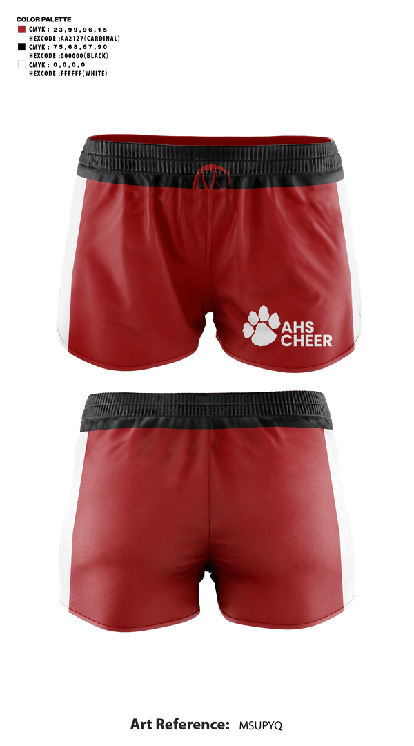 Womens Shorts, Asheville High School Cheer, Cheer, Teamtime, Team time, sublimation, custom sports apparel, team uniforms, spirit wear, spiritwear, sports uniforms, custom shirts, team store, custom team store, fundraiser sports, apparel fundraiser