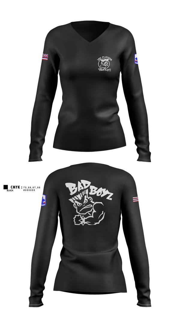 Women's Long Sleeve Vneck Shirt, Ewok dismount3rd PLT Bad BoysBad boyz3rd PLT Bad BoysBad Boiiz3rd PLT Bad BoysPT Bad Boiiz3rd PLT Bad BoysBlue Ewok, , Teamtime, Team time, sublimation, custom sports apparel, team uniforms, spirit wear, spiritwear, sports uniforms, custom shirts, team store, custom team store, fundraiser sports, apparel fundraiser