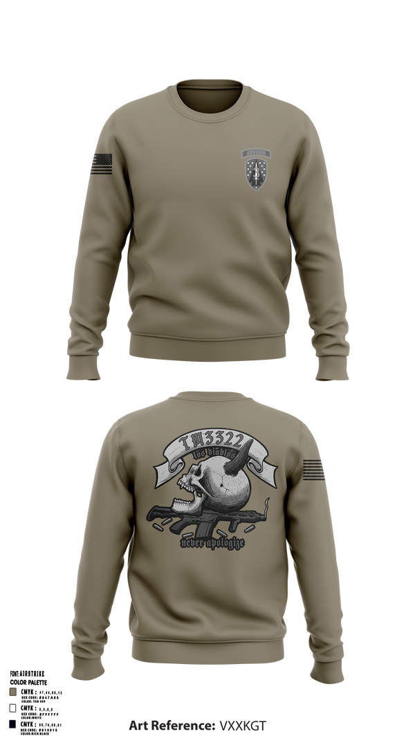 Crew Neck Sweatshirt, TM 2, B TRP, 3rd SQDN, 3 SFAB, Army, Teamtime, Team time, sublimation, custom sports apparel, team uniforms, spirit wear, spiritwear, sports uniforms, custom shirts, team store, custom team store, fundraiser sports, apparel fundraiser