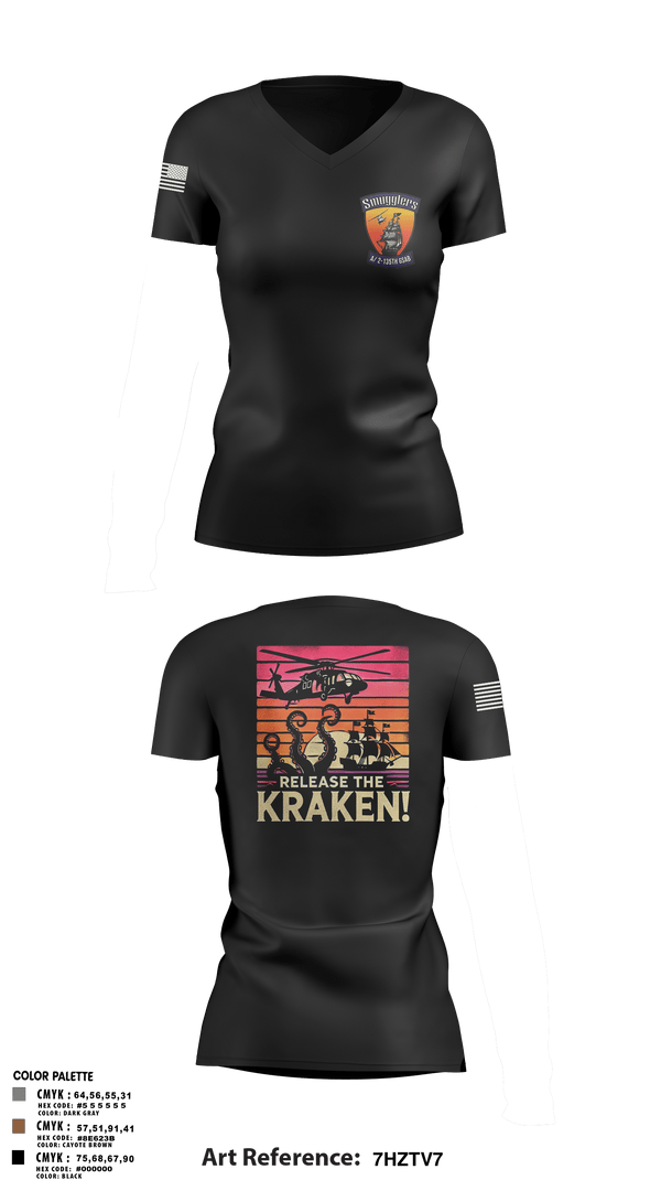 Womens Short Sleeve Vneck Shirt, A/2135th GSAB “SMUGGLERS”, Army, Teamtime, Team time, sublimation, custom sports apparel, team uniforms, spirit wear, spiritwear, sports uniforms, custom shirts, team store, custom team store, fundraiser sports, apparel fundraiser