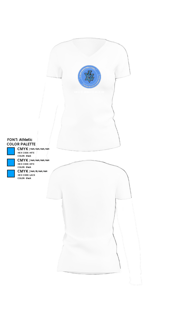 Womens Short Sleeve Vneck Shirt, Warren Middle School Cheer, Cheer, Teamtime, Team time, sublimation, custom sports apparel, team uniforms, spirit wear, spiritwear, sports uniforms, custom shirts, team store, custom team store, fundraiser sports, apparel fundraiser