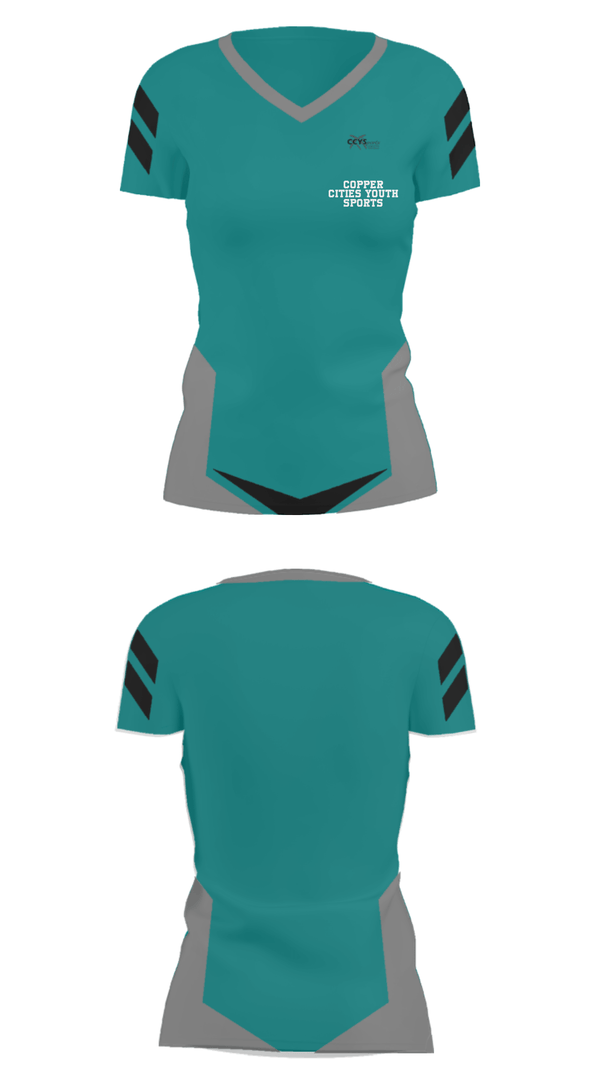 Women's Short Sleeve Vneck Shirt, Copper Cities Youth Sports, Spirit Store, Teamtime, Team time, sublimation, custom sports apparel, team uniforms, spirit wear, spiritwear, sports uniforms, custom shirts, team store, custom team store, fundraiser sports, apparel fundraiser