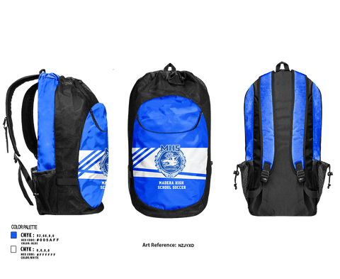 Gear Bag, Madera High School Soccer, Men's Soccer, Teamtime, Team time, sublimation, custom sports apparel, team uniforms, spirit wear, spiritwear, sports uniforms, custom shirts, team store, custom team store, fundraiser sports, apparel fundraiser