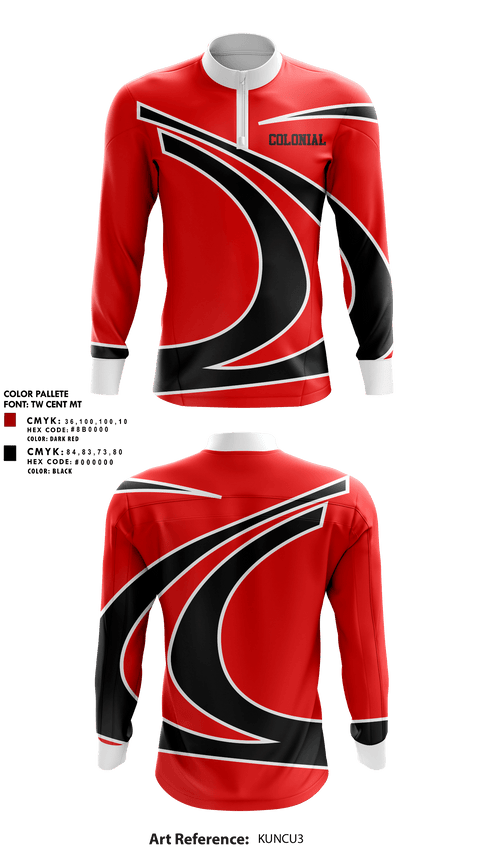 Quarter Zip Jacket, Colonial, Men's Lacrosse, Teamtime, Team time, sublimation, custom sports apparel, team uniforms, spirit wear, spiritwear, sports uniforms, custom shirts, team store, custom team store, fundraiser sports, apparel fundraiser
