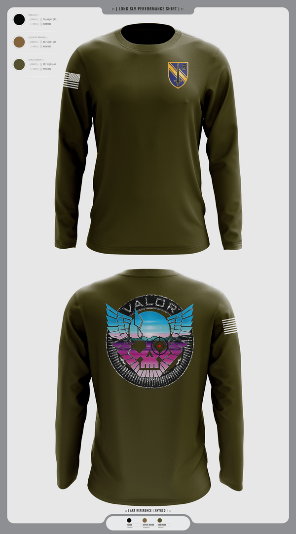 Long Sleeve Performance Shirt, VALOR CO. 5BN, 1SFAB, Army, Teamtime, Team time, sublimation, custom sports apparel, team uniforms, spirit wear, spiritwear, sports uniforms, custom shirts, team store, custom team store, fundraiser sports, apparel fundraiser