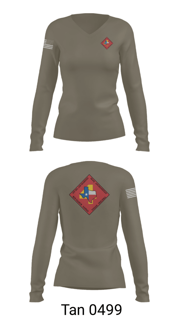 Women's Long Sleeve Vneck Shirt, Bravo Bastards, Marines, Teamtime, Team time, sublimation, custom sports apparel, team uniforms, spirit wear, spiritwear, sports uniforms, custom shirts, team store, custom team store, fundraiser sports, apparel fundraiser