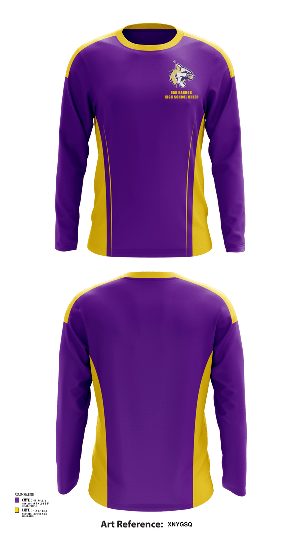 Long Sleeve Performance Shirt, Oak Harbor High School Cheer, Cheer, Teamtime, Team time, sublimation, custom sports apparel, team uniforms, spirit wear, spiritwear, sports uniforms, custom shirts, team store, custom team store, fundraiser sports, apparel fundraiser