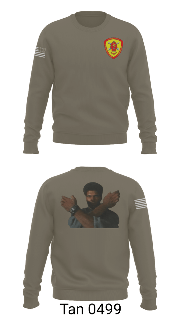 Crew Neck Sweatshirt, 10th Marine Regiment, Marines, Teamtime, Team time, sublimation, custom sports apparel, team uniforms, spirit wear, spiritwear, sports uniforms, custom shirts, team store, custom team store, fundraiser sports, apparel fundraiser